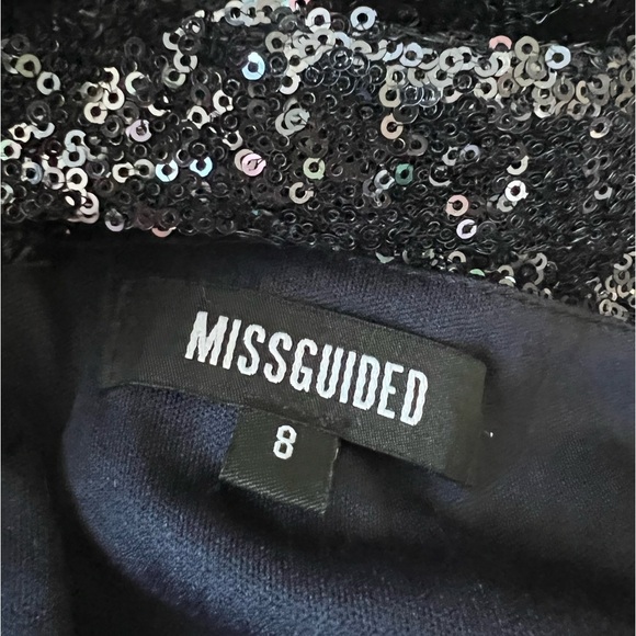 Missguided Blue Sequin Halter Mini Dress US 4 - Picture 9 of 12